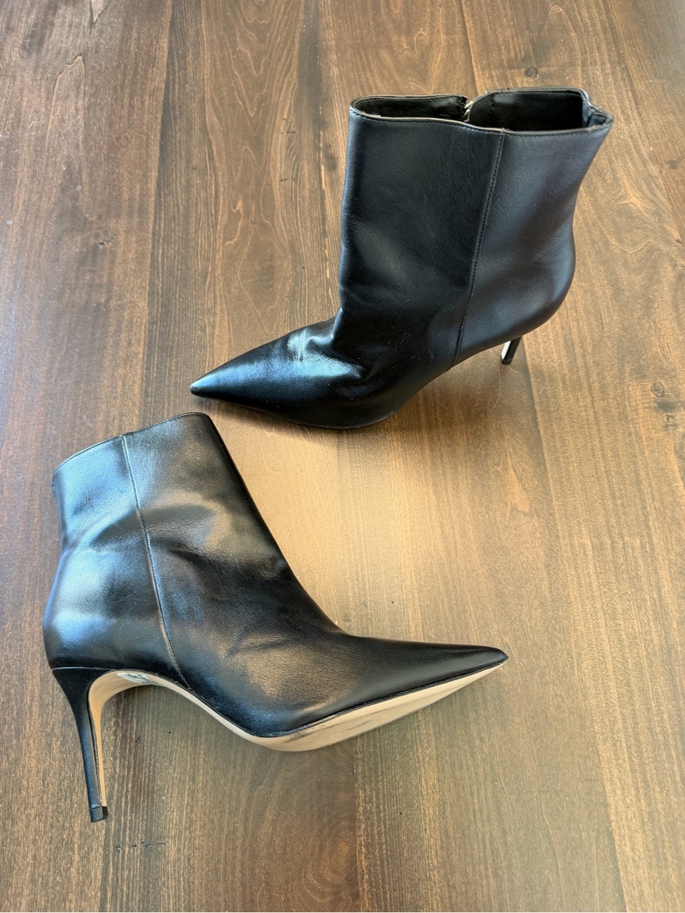 SCHUTZ Black Pointed Stiletto Ankle Boots